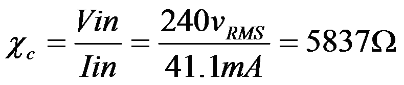 Capacitive reactance formula