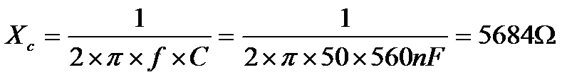 Capacitive reactance formula
